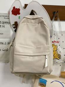 纯色大容量防水简约青年背包适合大学、小学、初中、高中、工作、商务、通勤、户外、旅行、男女通用防上学开学礼物