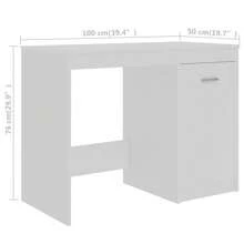 Larryhot Bureau Blanc 140x50x76 cm Bois d'ingénierie, solide et durable, facile à assembler, beau, idéal pour la décoration de la maison et les cadeaux