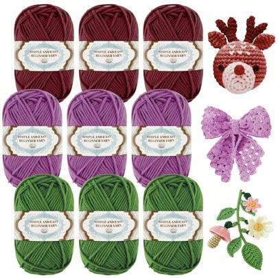 3 pièces/10 pièces Assortiment de fils vibrants, idéal pour le tricot et le crochet DIY pour débutants, ensemble multicolore mélangé, convient pour les débutants en tricot et crochet, parfait pour les pulls, couvertures, châles, gants, écharpes et chapeaux - Chaud et doux