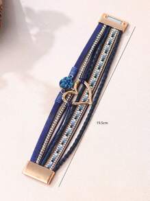 Women's Multi-Layer Bohemian PU Leather Bracelet, Daily Wear And Party Accessory