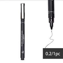1 pieza Bolígrafo de punta micro de precisión / Bolígrafo de línea fina / Bolígrafo de dibujo técnico - Punta mediana impermeable, no tóxico, adecuado para bocetos y documentos de oficina, útiles escolares, de vuelta a la escuela