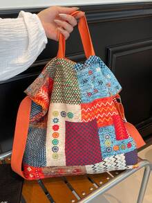 休闲多功能户外大容量女士单肩包 - 彩色 - 查看 6