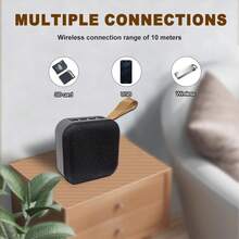 Mini Speaker,Boom Box,Purple,Phone Stand,Bocina Bluetooth,Bluetooth Speaker, High-Fidelity Stereo | Wireless 5.3 | Compact Outdoor Audio System | Supports TF Card/AUX Input | Suitable For Hiking, Cycling, Camping, Beach Parties And Party Gifts | Compatible With Smartphones, TVs, Tablets And Other Devices - màu đen - Xem 6