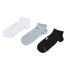 Under Armour 1 Pack Of 3 Pairs Unisex UA Essential Low Cut Lightweight Comfortable Casual Outdoor Sports Socks - Black/white/gray - View 1