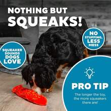 Outward Hound Durablez Stuffing-Free Squeaky Interactive Dog Toy, Tough Plush, Snake, Blue, XL - Con rắn hồng - Xem 4