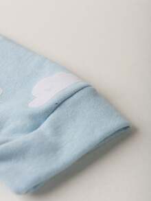 BEBE FOFUXO Baby Jumpsuit Without Feet With Zipper Suede Print (NB/S/M/L/1) - 藍色 - 查看 4
