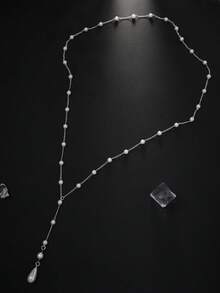 1pc Women's Sexy Pearl Back Chain, Beach Ocean Style Fashion Body Jewelry Chain