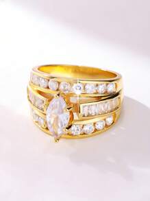1 Stück Luxus Vintage Zirkonia Breitband Ring in Augenform, hochwertige Herren Schmuckstücke, geeignet für den täglichen Gebrauch oder Partys, ideales Valentinstags-Geschenk