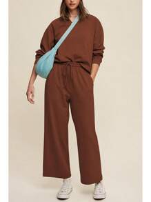 Cakulo Womens Sweatsuits 2 Piece Lounge Sets Fall Outfits Wide Leg Jogger Sweat Pants Loungewear Set Track Suits