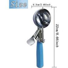 1 Pcs Stainless Steel Ice Cream Scoop Set Dishers Scoops Cookie Scoop Set Food Scoop, Blue Handle (2.48 Inch) - Default - View 2