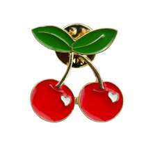 珐琅樱桃胸针，可爱简约风格，不对称造型，时尚书包服装配饰，男女通用礼物，办公室配饰衬衫夹克珠宝圣诞节万圣节 - 彩色 - 查看 12