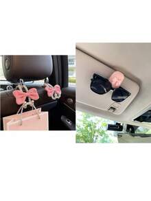 Bowknot Style Car Glasses Clip Sunglasses Visor Clip, Multi-Functional Eyeglasses Holder Clip (No Sunglasses Included) - Multicolor - View 8