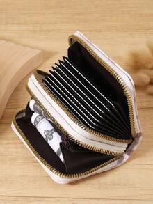 粉色蝴蝶结爱心图案多功能零钱包，双拉链卡包，多卡位卡套，可收纳信用卡，轻巧简约，时尚现代，商务百搭，适合周年纪念日、圣诞节、情人节、生日等各种场合，也可作为礼物送给爱人、女性、女孩、女士，或用作背包、宿舍用品和返校用品。 - 粉色 - 查看 3