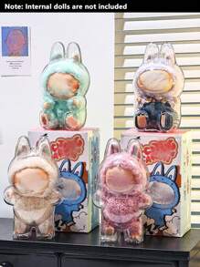 1pc Transparent PVC Fashion Cute Cartoon Character Shaped Dustproof Protective Cover Case For Backpack, Shoulder Bag, Tote Bag, Crossbody Bag, Handbag, Makeup Bag, Accessory Pendant, Car Ornament, Luggage Tag, Key Chain, Suitable For Couples, Best Friends, Students, Men, Women, For Daily, Work, Commute, Dating, Holiday, Travel, Ideal Gift For Girlfriend, Mom, Family, Kids Birthday
