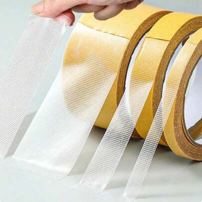 2 Rolls Super Sticky High Viscosity Double-Sided Tape, Double-Sided Seamless Adhesive Tape, High Viscosity Fabric-Based Grid Carpet Bonding Fiber Tape, Strong Adhesive Strips, Seamless, Perfectly Suitable For Carpet, Leather, Wall And Floor Fixation.