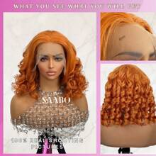 Perruque de carré plongeant 200% de densité, 14 pouces, 350 Ginder, couleur, 13x4 HD Transparent Lace Front, cheveux pré-épilés, 12 pouces Vague de corps, mélange de cheveux humains et de fibres synthétiques et de filaments protéinés. Perruque colorée, mode femme, convient pour un port quotidien ou des rassemblements