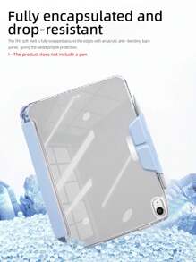 1pc Acrylic Y-Fold Flat Tablet Case, Customizable Text Design, Suitable For IPad Mini6/Mini7/9.7/10.2/10.5/Air4/Air5/10th/10.9/Pro11/Air11(M2)/Pro11(M4)/IPad Air 11-Inch (M3) 2025/Apple IPad(2025), Magnetic Closure, Multi-Angle Stand, Pencil Holder, Transparent Acrylic Back Cover, Sleep/Wake Function, Casual/Minimalist/Blue Tablet Sleeve - Lavender - View 8
