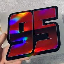 Waterproof And Ultraviolet-Resistant Red Laser Digital Vinyl Stickers, Suitable For Motorcycles, Cars, Guitars - Durable PVC Fuel Tank, Body, Windshield Decals - one-size - View 1