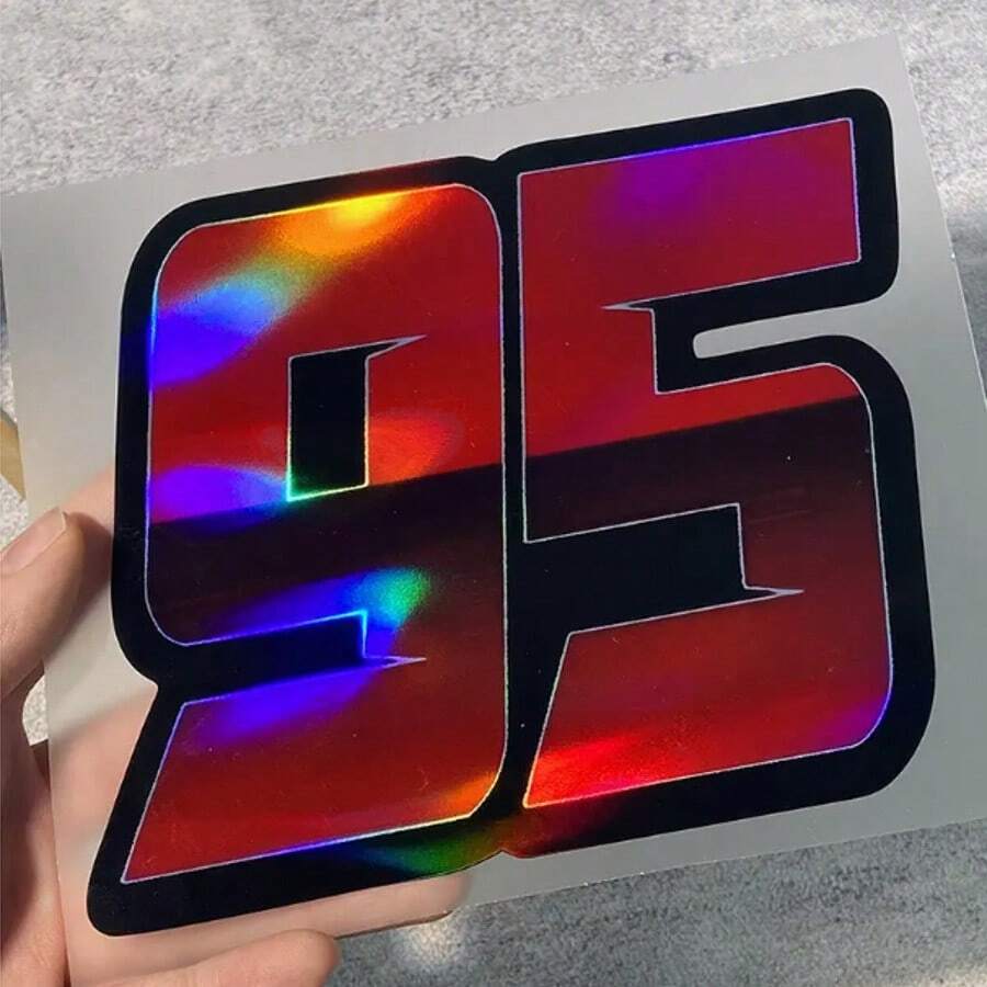 Waterproof And Ultraviolet-Resistant Red Laser Digital Vinyl Stickers, Suitable For Motorcycles, Cars, Guitars - Durable PVC Fuel Tank, Body, Windshield Decals - one-size - View 1