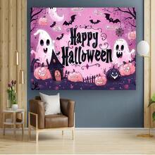 1 件万圣节背景横幅，适合各种场合 - 通用节日派对装饰，包含鬼魂、南瓜和鬼屋 - 无需电力，适合房间、花园和多用途 - 万圣节和其他庆祝活动的摄影工作室道具 - 彩色 - 查看 1