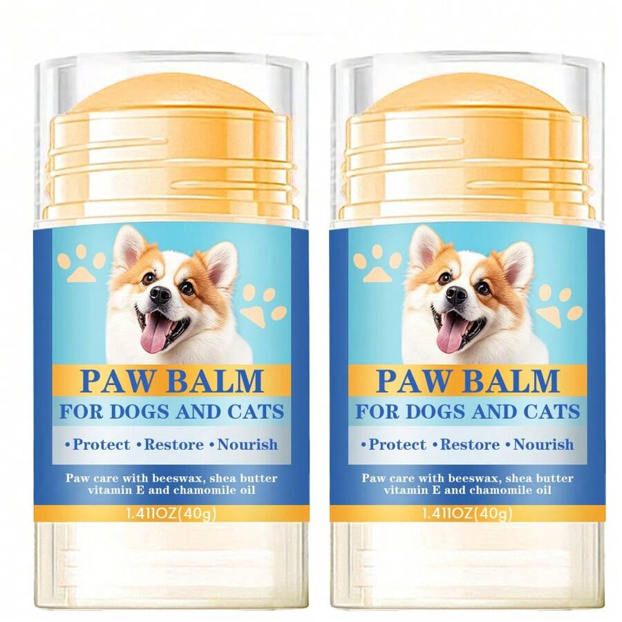 2 pièces de crème pour les soins des pattes de chien, spécialement conçue pour les pattes sèches et gercées - une crème hydratante à lécher et une cire de patte biologique contenant de l'aloe vera et de la vitamine E - offre une protection contre les surfaces à haute température et la neige hivernale - pour les nez - convient à toutes les races de chiens.