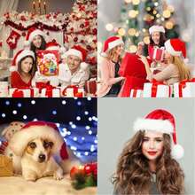 1 pieza Sombrero de Papá Noel plegable y grueso decoración navideña, sombrero de punto esponjoso de piel para disfraz de fiesta de adultos, gorro navideño cálido para Navidad, Año Nuevo, Fiesta, Accesorios