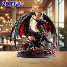 [Holiday Gift] Gothic Dragon 2D Acrylic Statue (0.3cm Thick, With Base) | Decorative Use | Suitable For Various Room Types | Perfect Holiday Gift