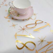 1 pieza Elegante tapete de mesa dorado chapado, adecuado para decoración de fiestas de cumpleaños de 18, 20, 40, 50, 60 años, aniversarios, jubilación, decoración de fiesta de feliz cumpleaños