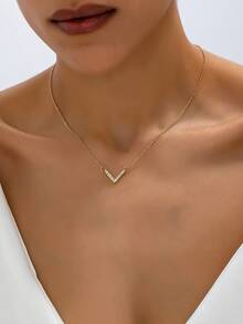 18k Gold Plated Infinity Symbol & Rhinestone Encrusted Alloy Pendant Necklace, Suitable For Daily, Commute, Party, Valentine's Day, Mother's Day Gift - Valentine's Day Infinite Love Pendant Necklace - View 6