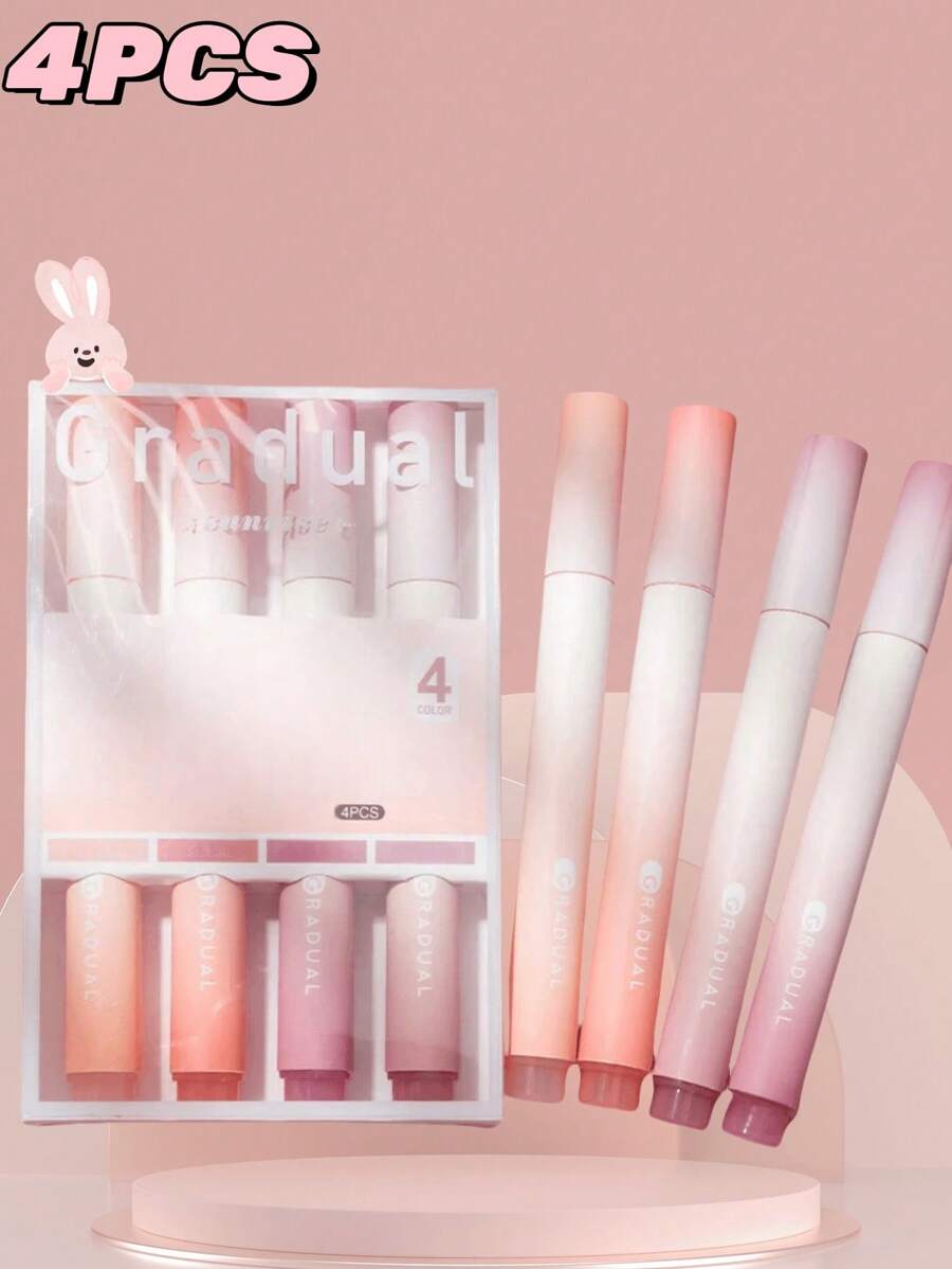 4支装彩色荧光笔，大容量荧光笔，学生文具彩色荧光笔