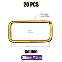 20 chiếc/gói 10-38mm Vòng khóa hình chữ nhật bằng kim loại Vòng khóa trượt cho thắt lưng, dây đeo ba lô, túi xách, vòng cổ thú cưng, phụ kiện tự làm - Nhiều màu - Xem 23