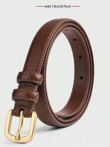 2 件针扣装饰牛仔裤和裙子简约时尚细腰带，女士休闲复古 PU 皮带，适合所有季节夏季、秋季、万圣节 - 彩色 - 查看 8