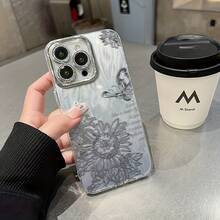 Funda para teléfono (1 unidad) con degradado de gasa multicolor, tecnología IMD Laser. Compatible con todas las series 16/15/14/13/12/11, 13/14 Pro/15 Plus/16 Pro. Incluye protector de lente. Diseño híbrido clásico a prueba de golpes. - Colores mixtos 1 - Ver 3