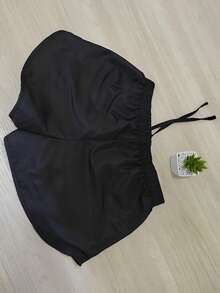 TacTel Women's Shorts From P To Plus Size For Gym Fitness Walking - Đen phẳng - Xem 4