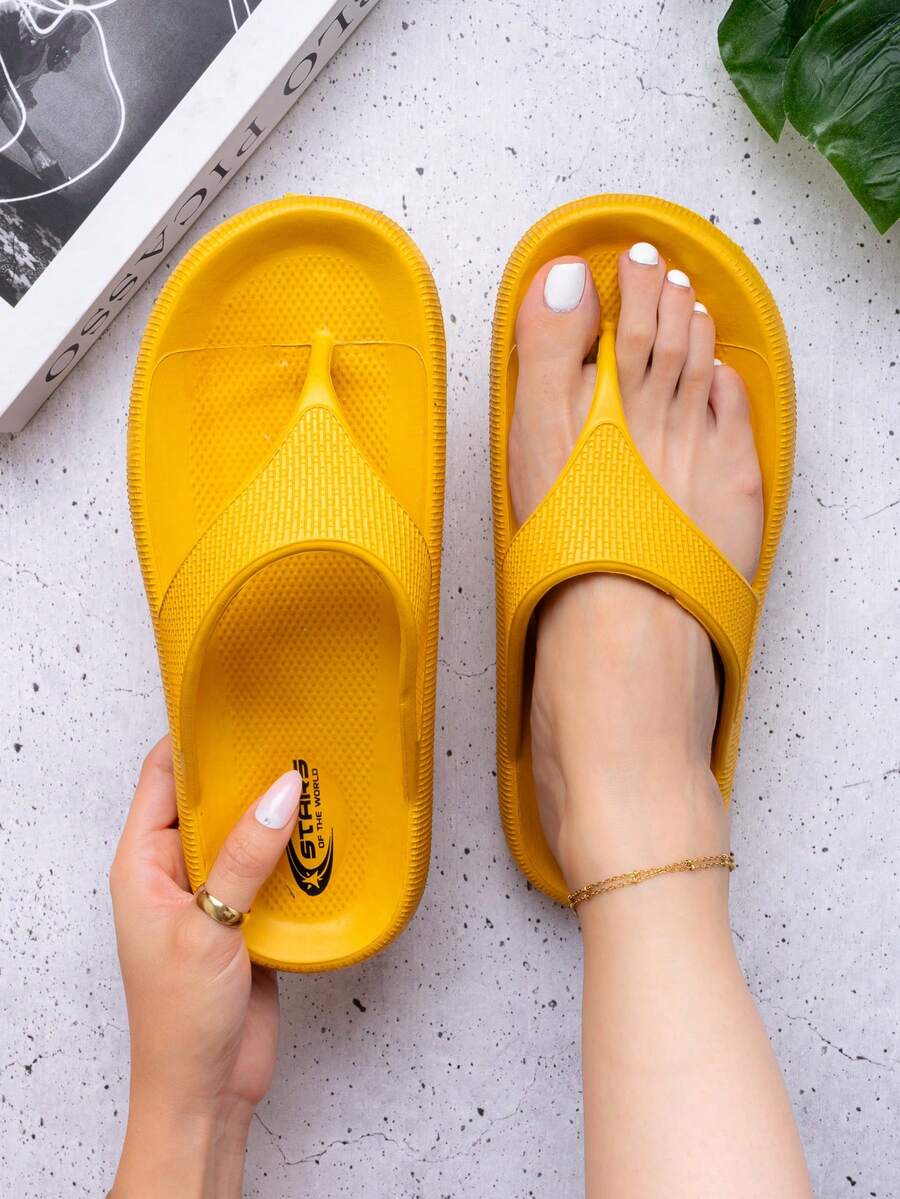 1par   Playa    Vintage    EVA    sandalia   Playa    primavera- verano - Amarillo Mostaza - Ver 1