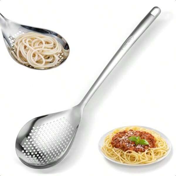 Skimmer Slotted Spoon 304 Stainless Steel Spider Strainer Ladle Spoon Pasta Strainer Spoon Colander For Kitchen Cooking Frying Skim Grease Gravy And Foam