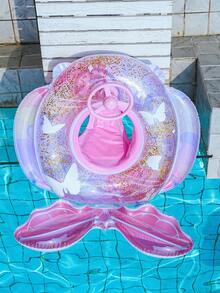 1 件儿童充气游泳圈，加厚防倾倒美人鱼风格水上玩具，适合男婴和女婴的游泳座椅 - 彩色 - 查看 15