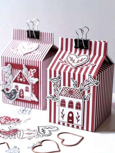 Fantasy-Themed Metal Cutting Dies For Scrapbooking, 1pc - Silvery-Toned Steel Die-Cut Stencil For DIY Card Making & Paper Crafts, Embossing Tool For Photo Album Decorations, Box Design