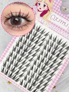 100 件/包 10-12 毫米浓密迷人的自然向日葵假睫毛，易于粘贴，适合初学者睫毛簇、睫毛簇、单根睫毛、睫毛、假睫毛 - C - 查看 6