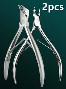 7 件套不锈钢嵌甲和老茧去除套装 - 无味美甲和修脚套装，无需电源，便携式收纳盒 - 銀色 - 查看 7