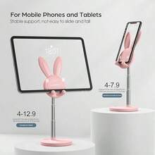 1 Giá đỡ điện thoại hình thỏ - Vật dụng không thể thiếu cho người lười xem phim | Trang trí phòng & Giá đỡ đa năng | Không còn mỏi cổ! Tương thích với iPhone, điện thoại Android, quà tặng sinh nhật, gia đình, bạn bè, dùng cho văn phòng, ký túc xá và gia đình Giá đỡ điện thoại để giường - Hồng - Xem 3