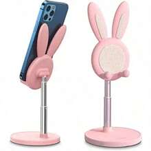 1Pcs Bunny-Shaped Phone Stand Lazy Person's Must-Have For Binge-Watching | Room Decor & Multi-Functional Holder | No More Neck Strain! Compatible With IPhone, Android Phone, Gift For Birthday, Family, Friends For Office, Dorm And Home Use Phone Holder Phone Stand For Bed