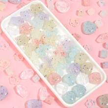 10 件/包彩色圆点珠，亚克力混色樱花小圆点五角星圆珠，手工 DIY 手链项链首饰制作