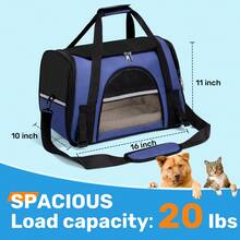 Secure Zipper Anti-Escape Pet Carrier Backpack | Spacious Ventilated Foldable Cat/Dog Travel Bag | Car & Airline Approved Collapsible Cage With Breathable Design - 深藍色 - 查看 3