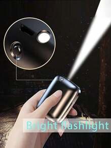 Espejo inalámbrico y portátil con auriculares, control táctil, a prueba de ruido, auriculares duales con iluminación LED y linterna