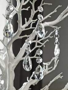 10/20 piezas Cuentas de cristal de gota de agua de 28 mm de colores y transparentes talladas, colgantes de gota de agua de ángel y accesorios para hacer joyas DIY, accesorios para candelabros de ramas, tiras para coronas florales, atrapasoles brillantes, para usar en interiores y exteriores, habitaciones, cocinas, jardines, patios, cumpleaños, Navidad, decoraciones festivas, decoraciones colgantes para fiestas de bodas - Multicolor - Ver 8