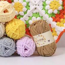 50 g/paquet, 60 m/paquet de fil à tricoter épais fait main (couleur aléatoire) pour tricoter des écharpes, crocheter des chaussures, des poupées et plus