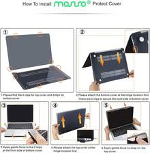 MOSISO Compatible With MacBook Air 13 Inch Case 2022 2021 2020 2019 2018 Release A2337 M1 A2179 A1932 Touch ID, Plastic Hard Shell Cover&Keyboard Cover For MacBook Air 13.3 Inch Case, Airy Blue - 黑色 - 查看 10
