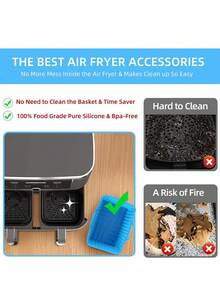 1 件空气炸锅垫、空气炸锅硅胶烤盘、空气炸锅硅胶模具、耐高温、蒸锅硅胶模具、烘焙垫、专用蛋糕模具立体折叠空气炸锅垫、耐高温硅胶烤盘、适用于厨房、烘焙店和餐厅、厨房用品 - 彩色 - 查看 2