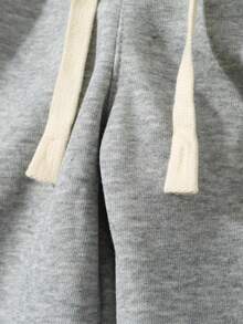 Unisex Casual Shorts, 300g Heavyweight Knitted Shorts, Skin-Friendly, Soft And Breathable Fabric, Drawstring Shorts, Elastic Waist Shorts, Suitable For Running And Sports, Suitable For Wearing At Home And Out, Knitted Shorts - Grey - View 3